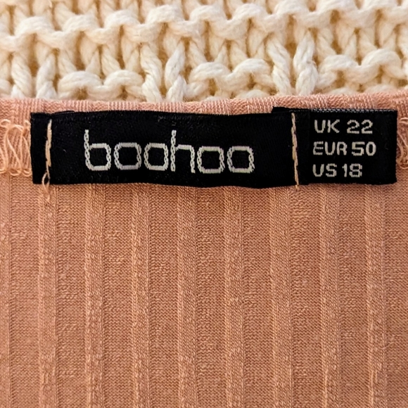 💥 5 for 25 💥 Boohoo 🦋dusty rose ribbed tunic 🦋 size 18 🦋 - Picture 2 of 10
